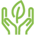 hands with leaf icon